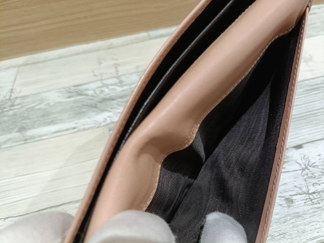 GUCCI グッチ　シマ レザー 長財布　wホック　メタルロゴ