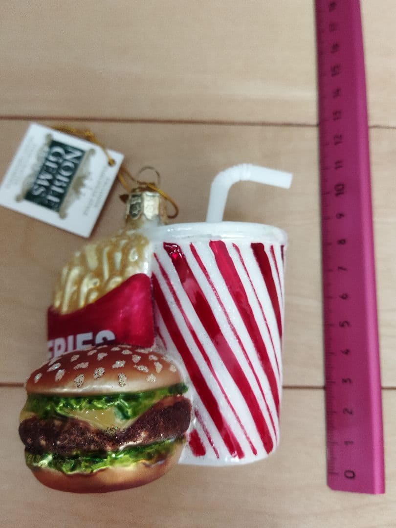 NOBLE GEMS ガラス製オーナメント【ハンバーガー　ポテト　ドリンク】