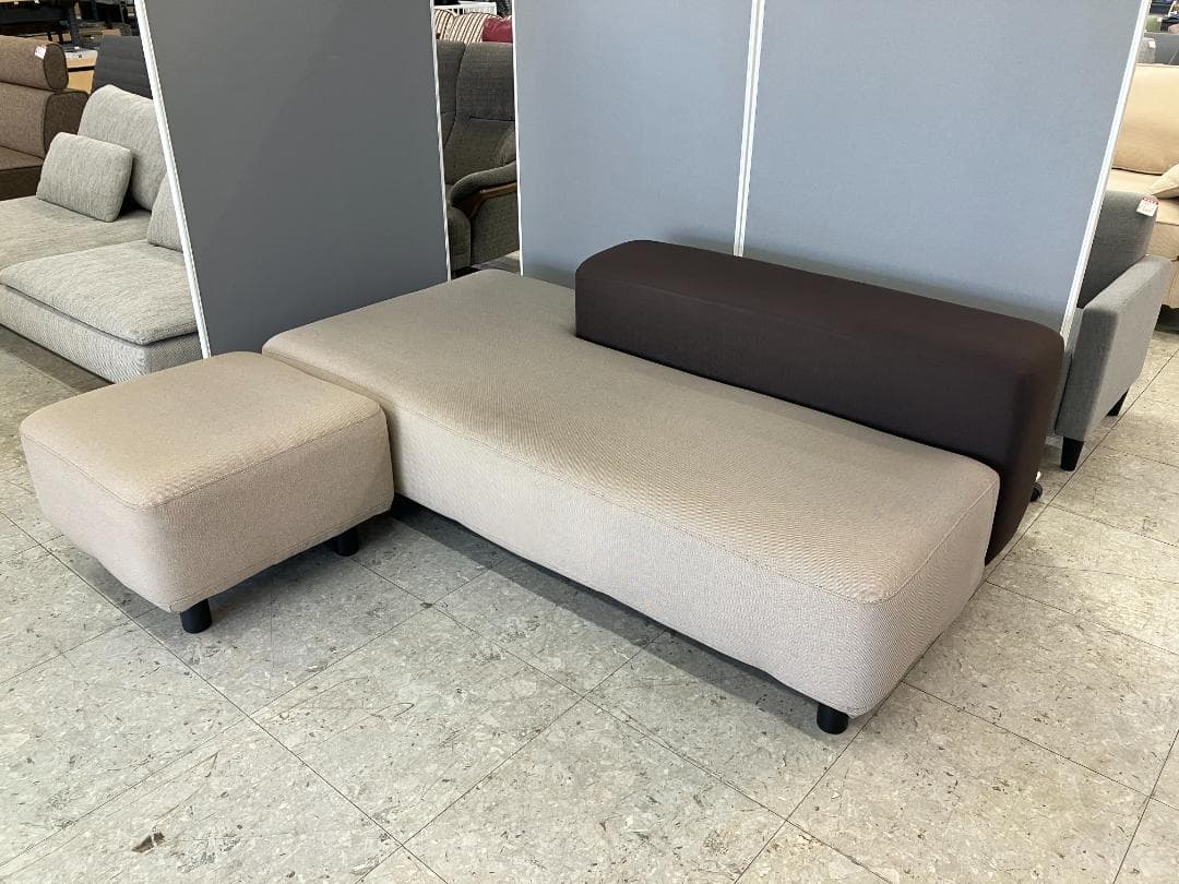 無印良品 2人掛けソファ オットマン付き ベージュ