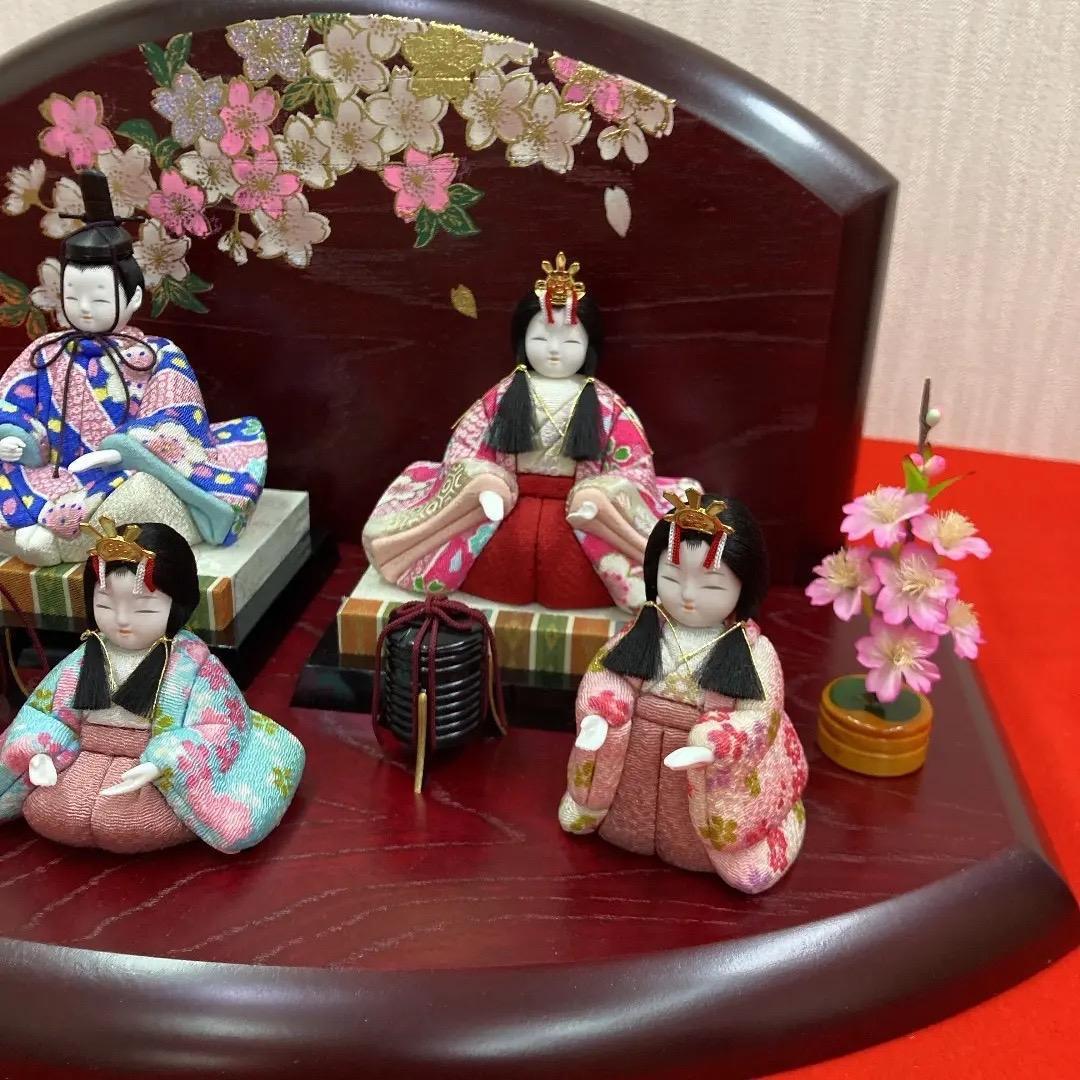 KM1 木目込五人飾り　一秀作木目込　木目込人形　ひな人形木目込