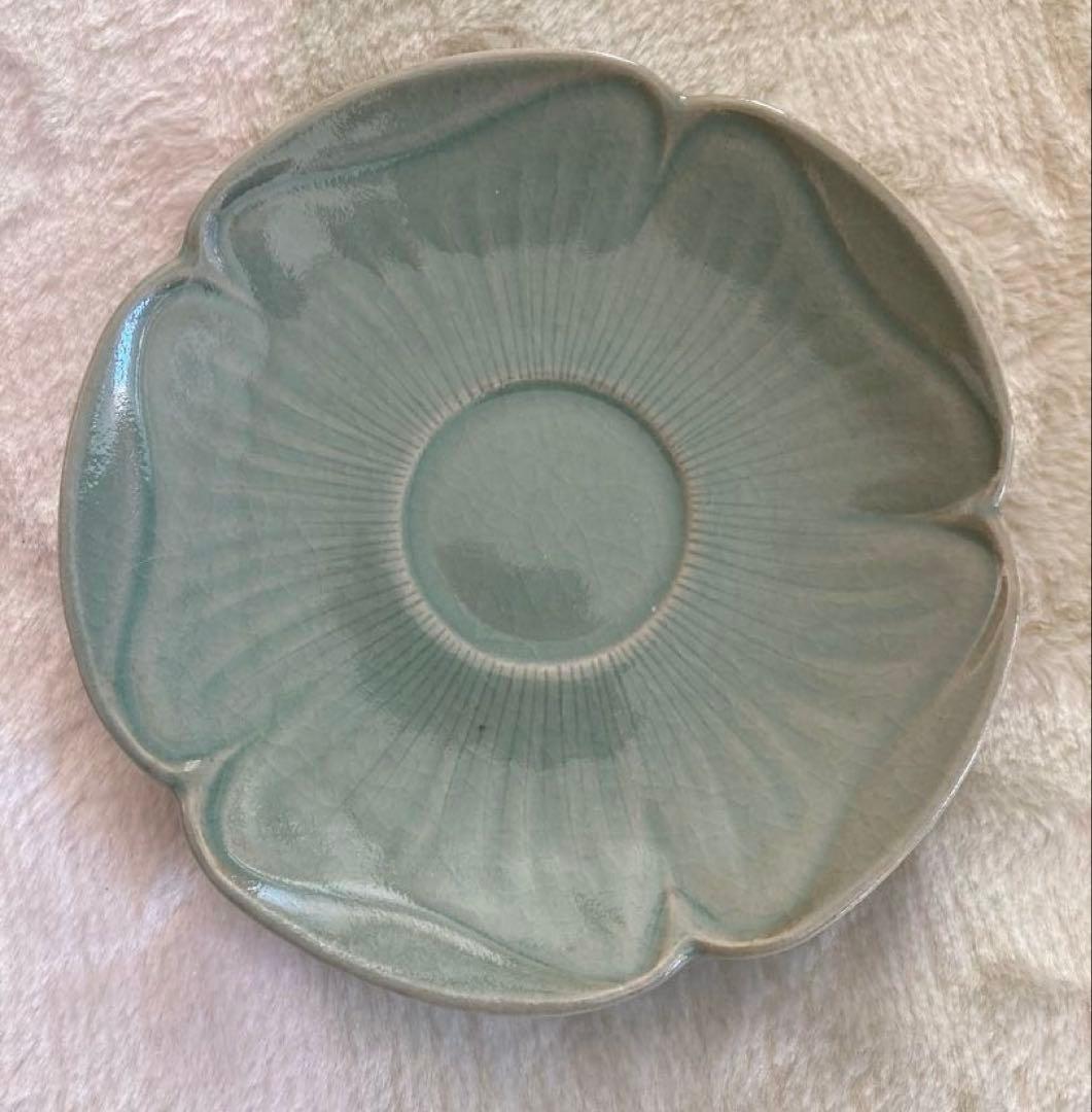 青磁茶器　ティーセット　陶磁器　骨董　アンティーク　梨花　韓国