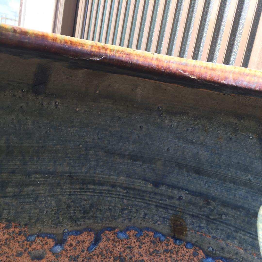 睡蓮鉢 　直径約56cm　火鉢 金魚鉢 睡蓮鉢 染付 メダカ鉢 大型陶器